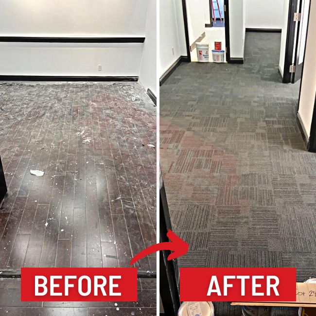 carpet tile installation at our barrie carpet store