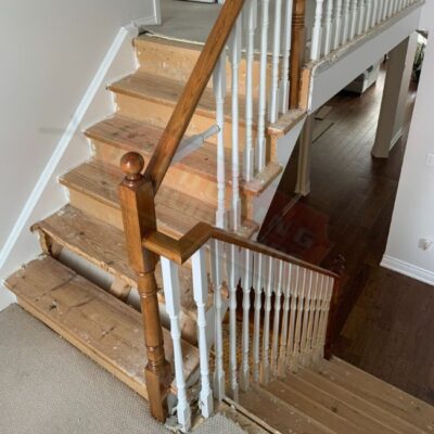 custom solid oak stair installation