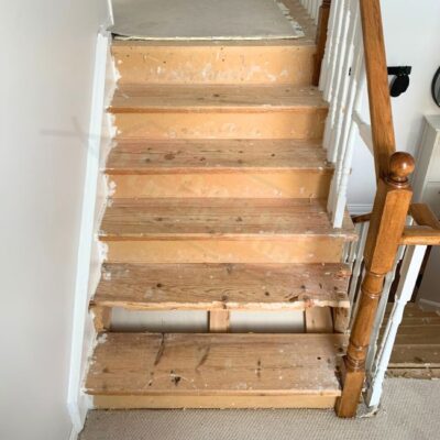 custom solid oak stairs install