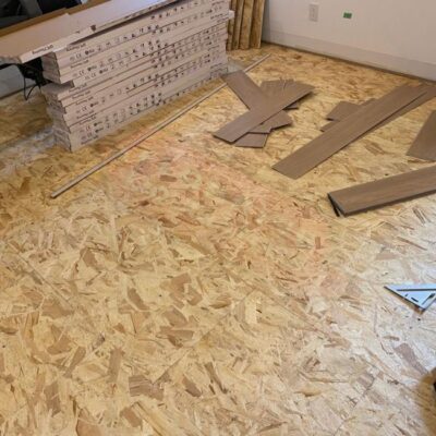 new vinyl floor installation in house