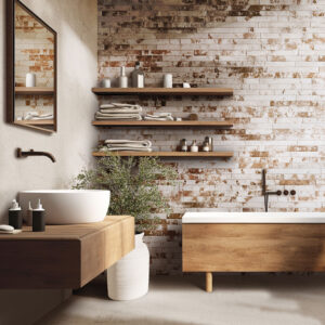 brickstone rustique white brick 2x18 matte bathroom 0694