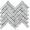 NESHADA - WHITE  MATCHSTICK -  3/8" x 3-5/8" MOSAIC
