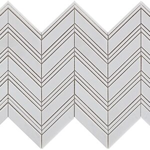 NESHADA -  THASSOS CHEVRON W WHITE TRIM - MOSAIC