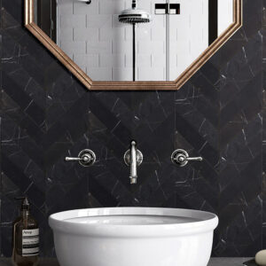 NESHADA - MARBLE - 2" X 8" NERO MARQUINA CHEVRON