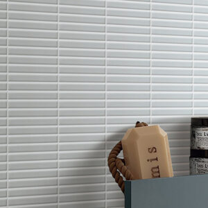 NESHADA - WHITE  MATCHSTICK -  3/8" x 3-5/8" MOSAIC