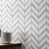 NESHADA -  THASSOS CHEVRON W WHITE TRIM - MOSAIC