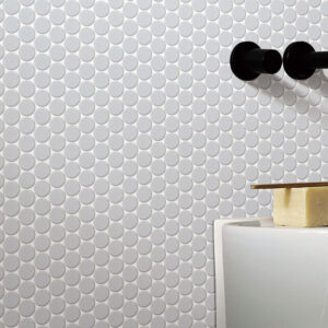 NESHADA -  THASSOS 1" PENNY ROUND - MOSAIC"